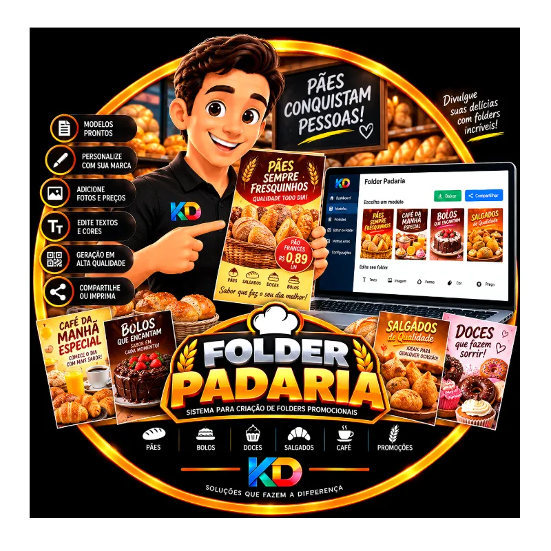 Folder Digital para Padarias - Karllus Design Web